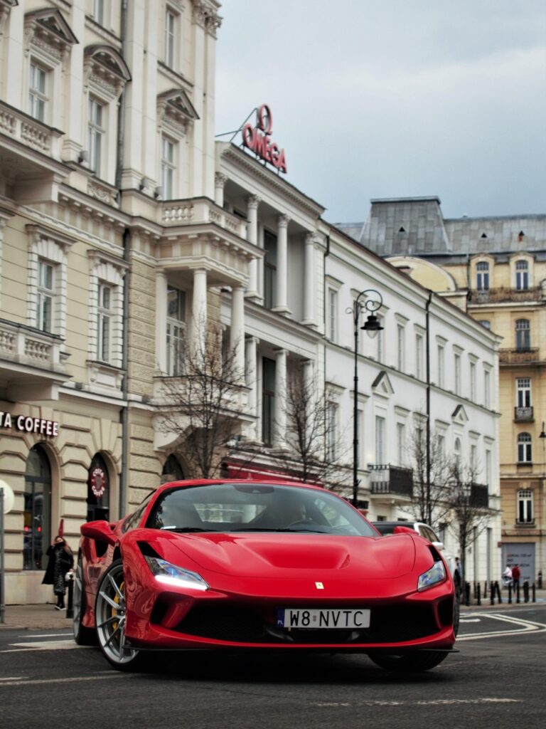 ferrari, car, road, ferrari f8 tributo, sports car, red car, supercar, auto, automobile, automotive, vehicle, luxury, modern, street, car wallpapers, urban, city, italy