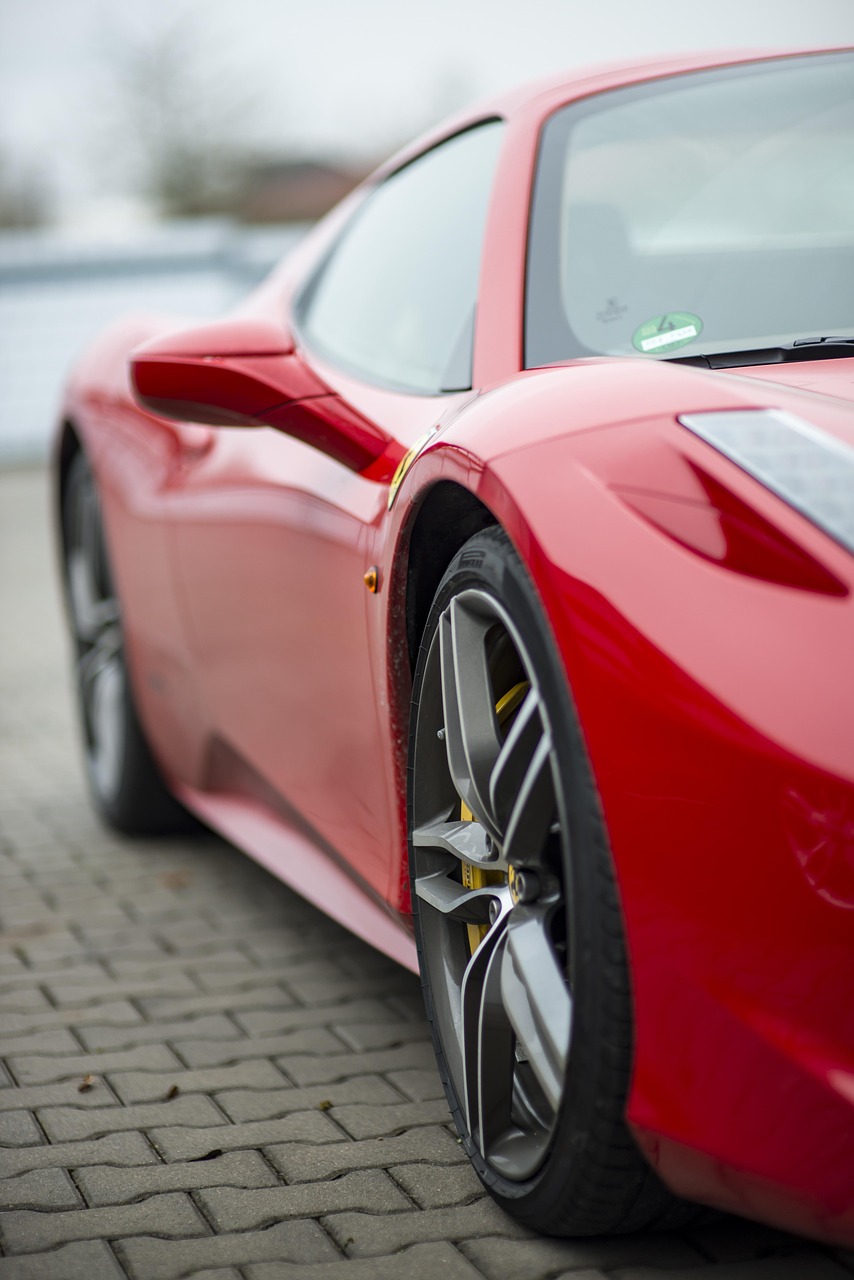 ferrari in red, sports car, dream car, athletic, vehicle